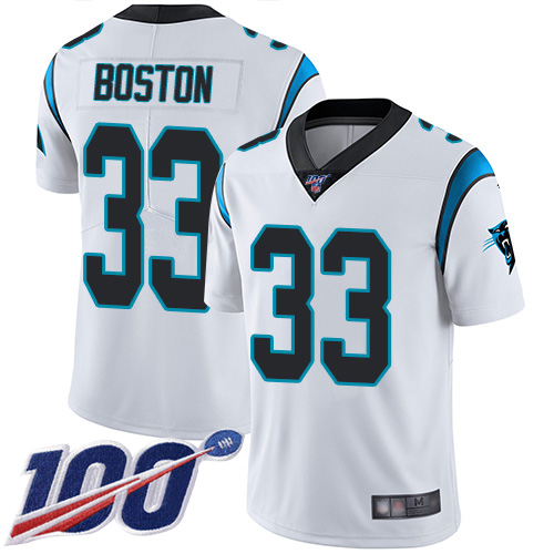 Carolina Panthers Limited White Youth Tre Boston Road Jersey NFL Football #33 100th Season Vapor Untouchable